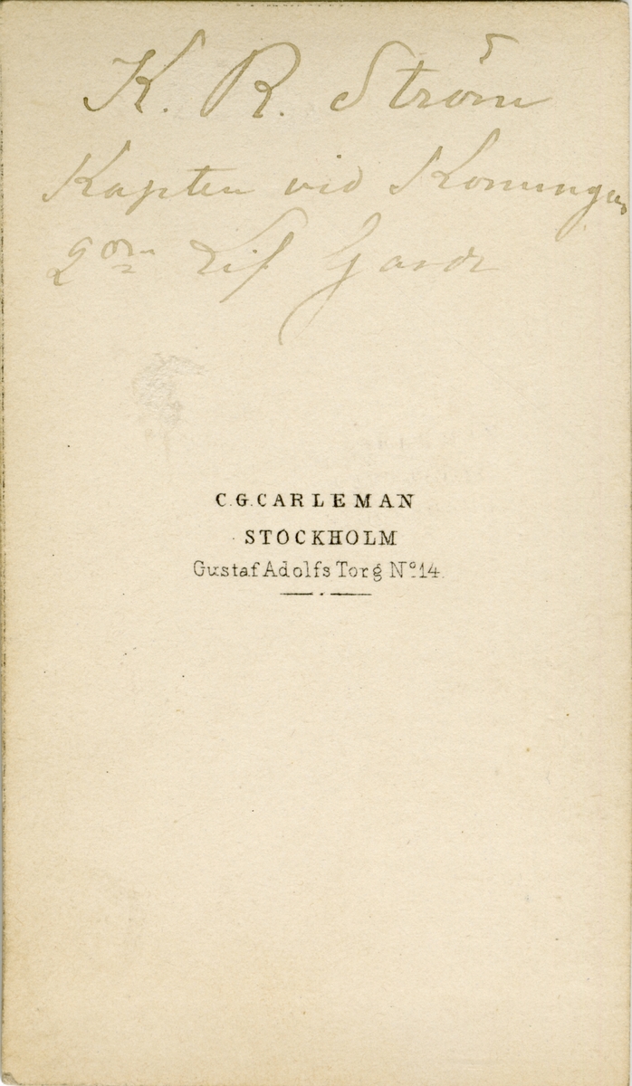 Porträtt av Knut Richard Ström, kapten vid Andra livgardet I 2. Se även AMA.0008489.