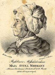 Ryktbara Missdåderskan Maja Stina Normann... [Litografi]