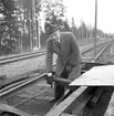 Tågolycka på linjen Gävle-Skutskär. Den 26 november 1949