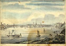 Utsigt af Stockholm från Långholmen på stadens vestra sida..