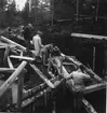 Från utgrävningarna av Björkebåten.
Arbeterna påbörjades 11 maj 1948.