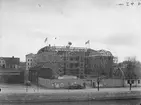 Taklagsfest vid Gävle Museum under byggnadsskedet 1938-40.