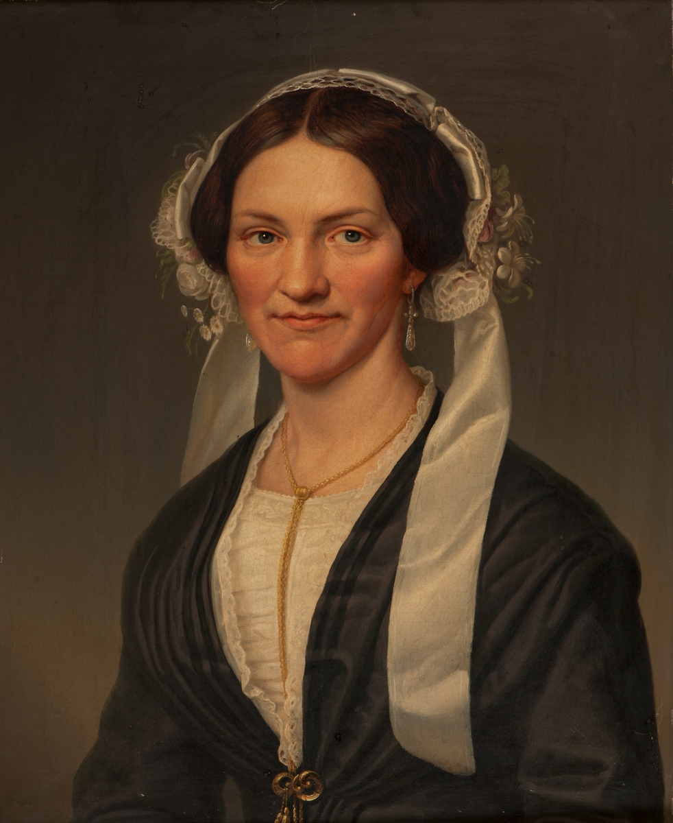 Midjebild, porträtt av fru Charlotta Nylén