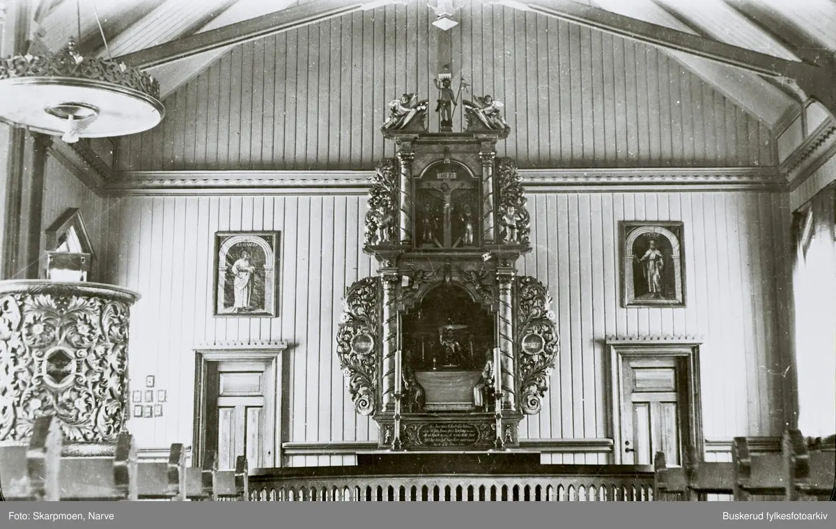 Eggedal kirke Interiør
Eggedal kirke er en langkirke fra 1878 i Sigdal kommune, Buskerud fylke.
Byggverket er i tre og har 300 plasser