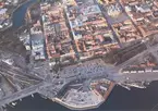 Flygfoto över del av Kvarnholmen.