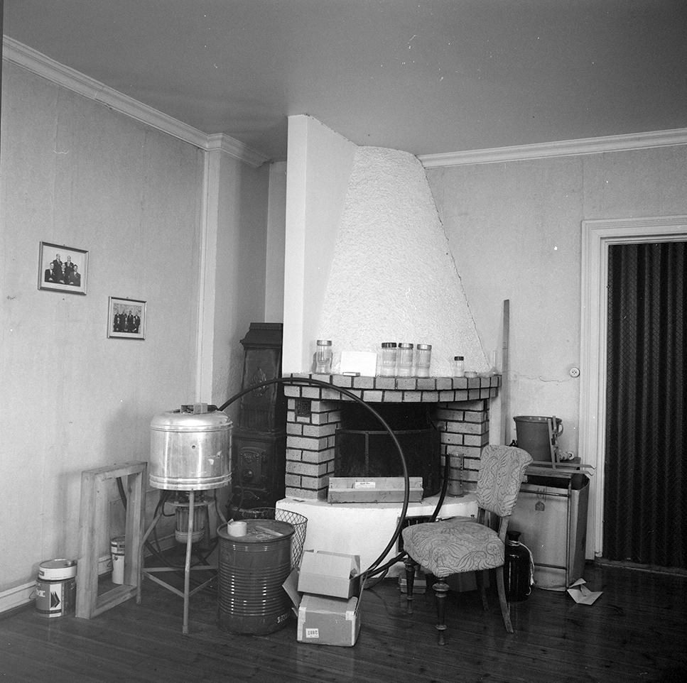 Klevfos Industrimuseum, Klevbakken, Ådalsbruk, Løten. Kontorbygningen, interiør, Hasselbakken.