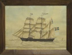 Tremastbarken Fosterlandet vid Livorne