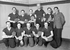 Bordtennisspelare, Borgen. Foto i februari 1943.
Statsmatch 10 manna lag.

Övre raden från vänster:
