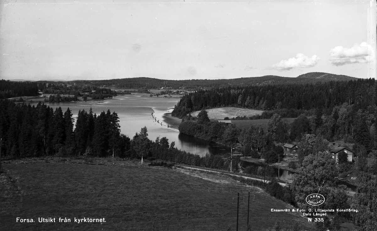 Utsikt från kyrktornet i Forsa, Hälsingland.