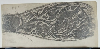 Dekorativa mönster (kalkering från museets stenbord)
