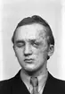 Patient på ögonmottagningen hos doktor Samuelsson, Gävle Lasarett. 3 januari 1945.