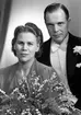 Brudparet Hjalmar Hagberg, Norra Köpmansgatan, Gävle. 29 mars 1945.