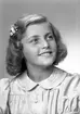 Dotter Hallberg. 14 augusti 1945. Bokhandlare G. Hallberg, Bergsgatan 49, Gävle.