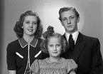 Gruppfotografi på barnen Dahlgren, 15 december 1945. Major Dahlgren, Norra Skeppargatan 6, Gävle.