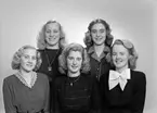 Luciakandidater till Gävles Lucia, 12 december 1945.