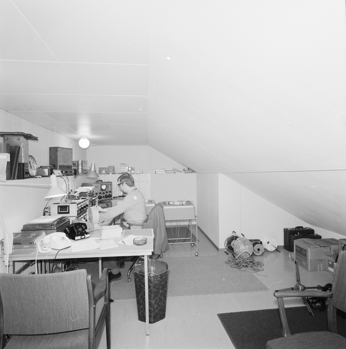 Sveriges radio - provisorisk studio, Uppsala, 1969