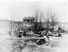 Vårfloden 1916 i Ölbo-ån.
Gården heter 