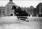 Hoppträning på K 1:s kaserngård i Stockholm. Strömsholm 1910-11.