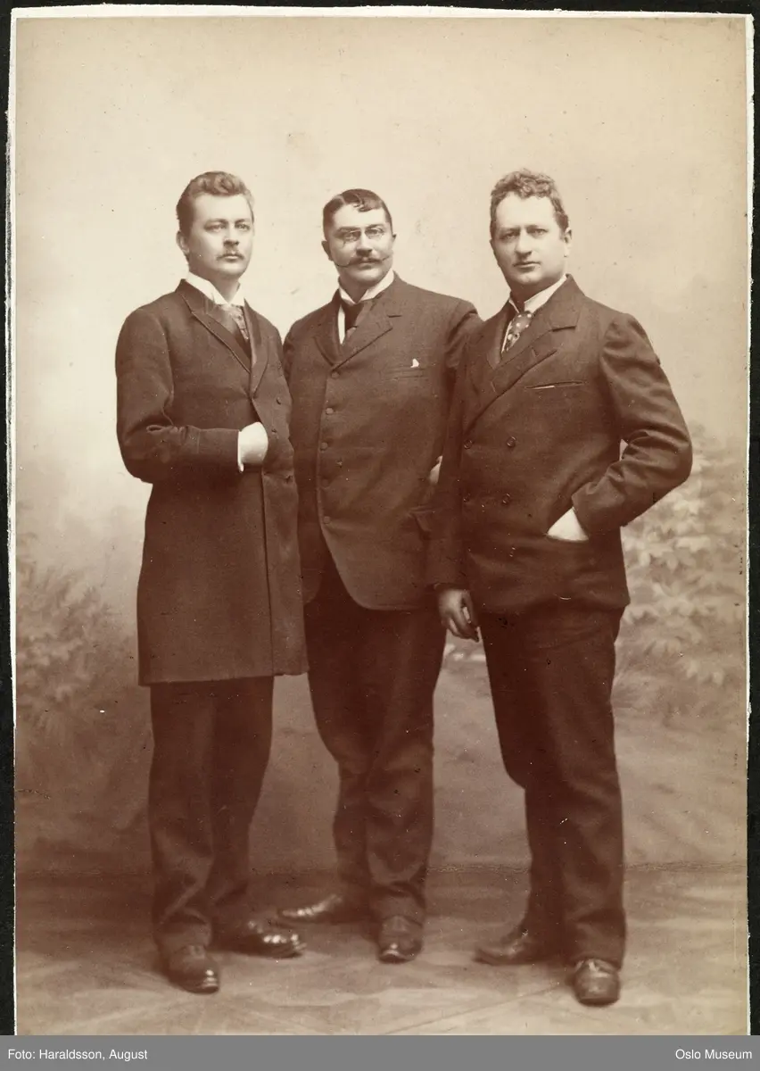trippelportrett, menn, skuespillere, stående helfigur