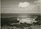 Flygfoto över Borgholms slottsruin.