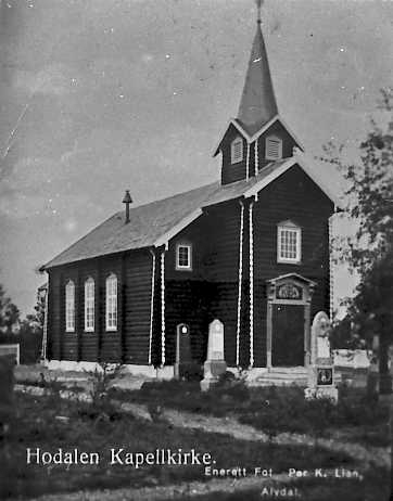Postkort, Hodalen Kapellkirke. 