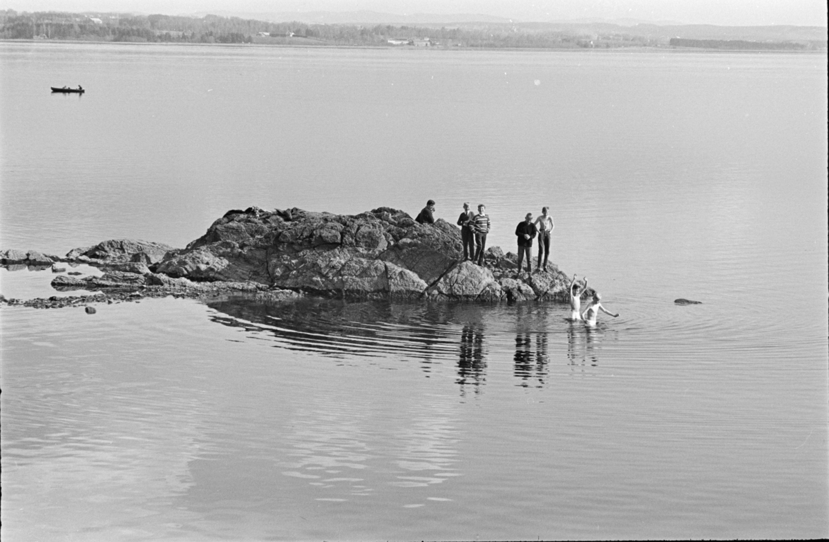 Domkirkeodden, Sjøormskjæret, "isbading", gutter,