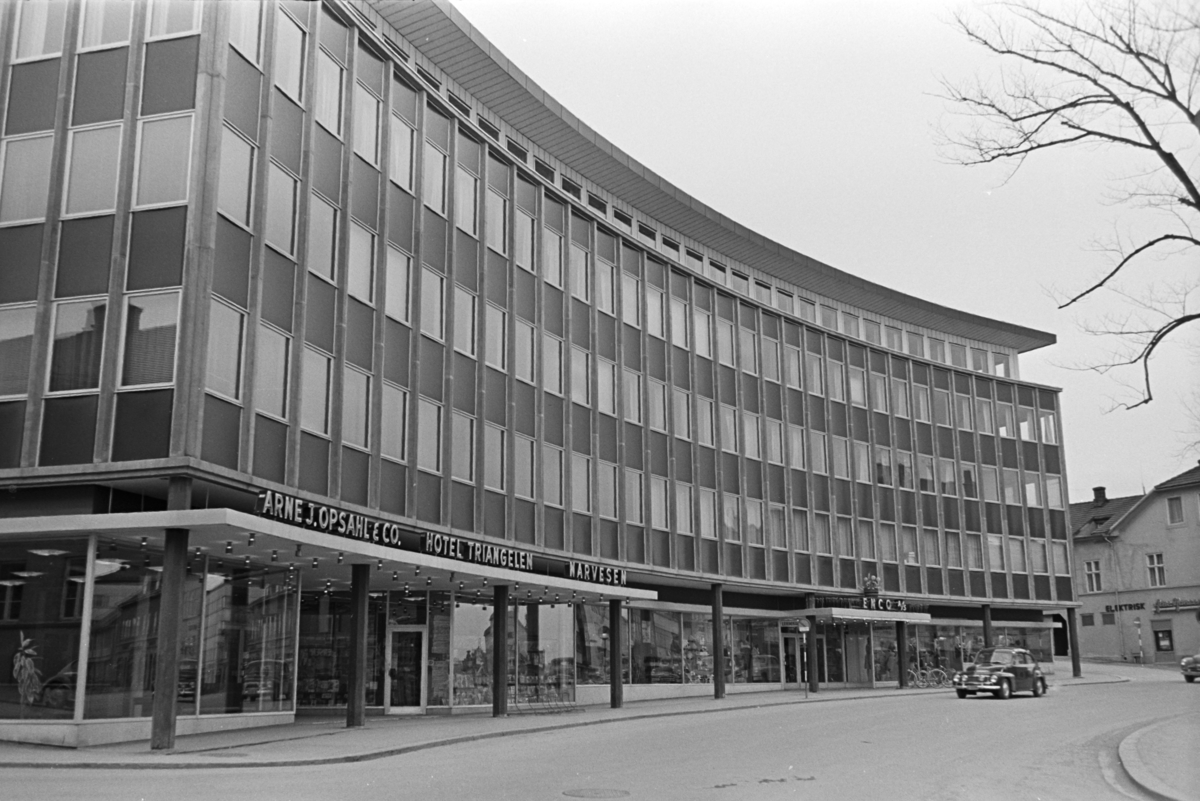 Torggata 63-65. Triangelbygget, Enco a/s Arne Opsahl & Co, Hotel Triangelen, Narvesen,