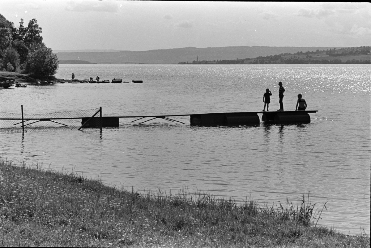 Domkirkeodden, flytebrygge, badeliv, Rosenlundvika.