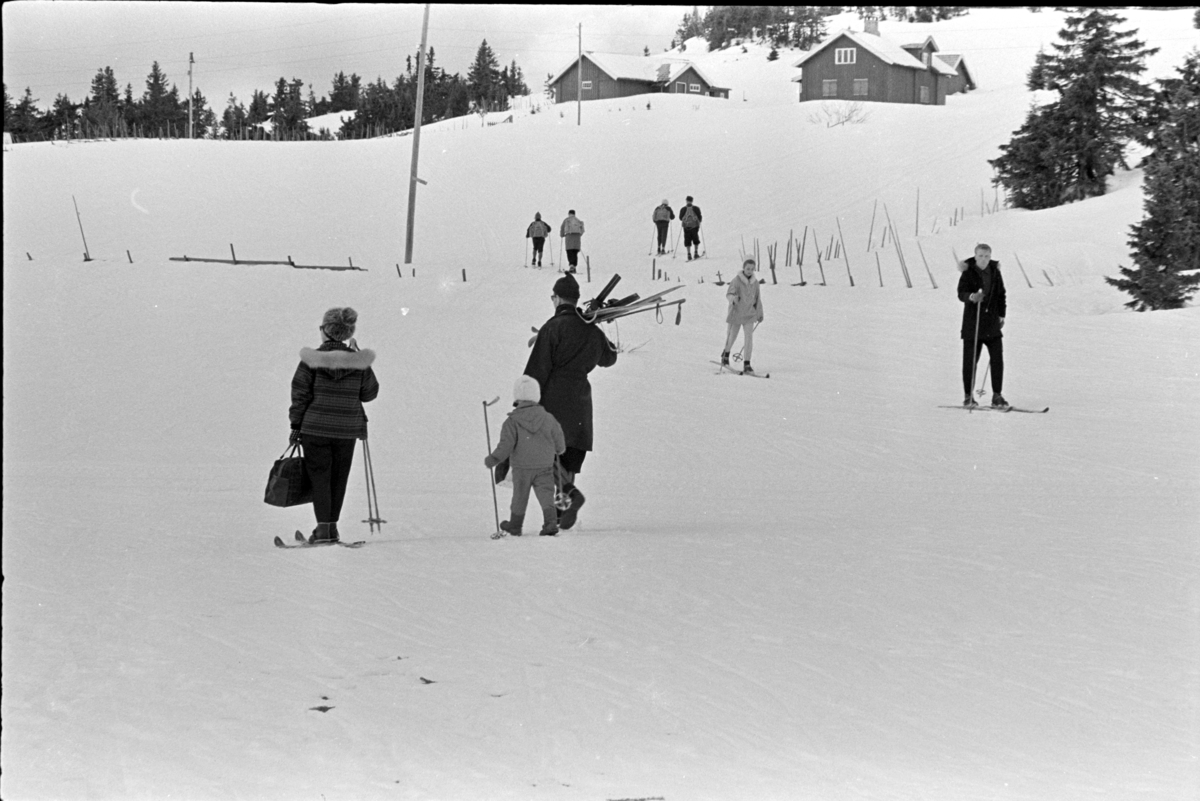 Sjusjøen,vinter,hytter,skiturister.