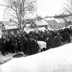 Jordfästning av de omkomna vid Ställdalsolyckan.
23 januari 1956.