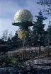 Exteriör av radarstation PS-810F vid Getsjötorp i Kolmården, hösten 1973. Serie om 3 bilder.