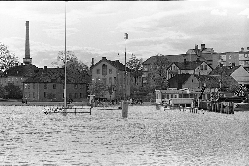 Flom i Mjøsa, 1967, Hamar brygge, oversvømmelse,