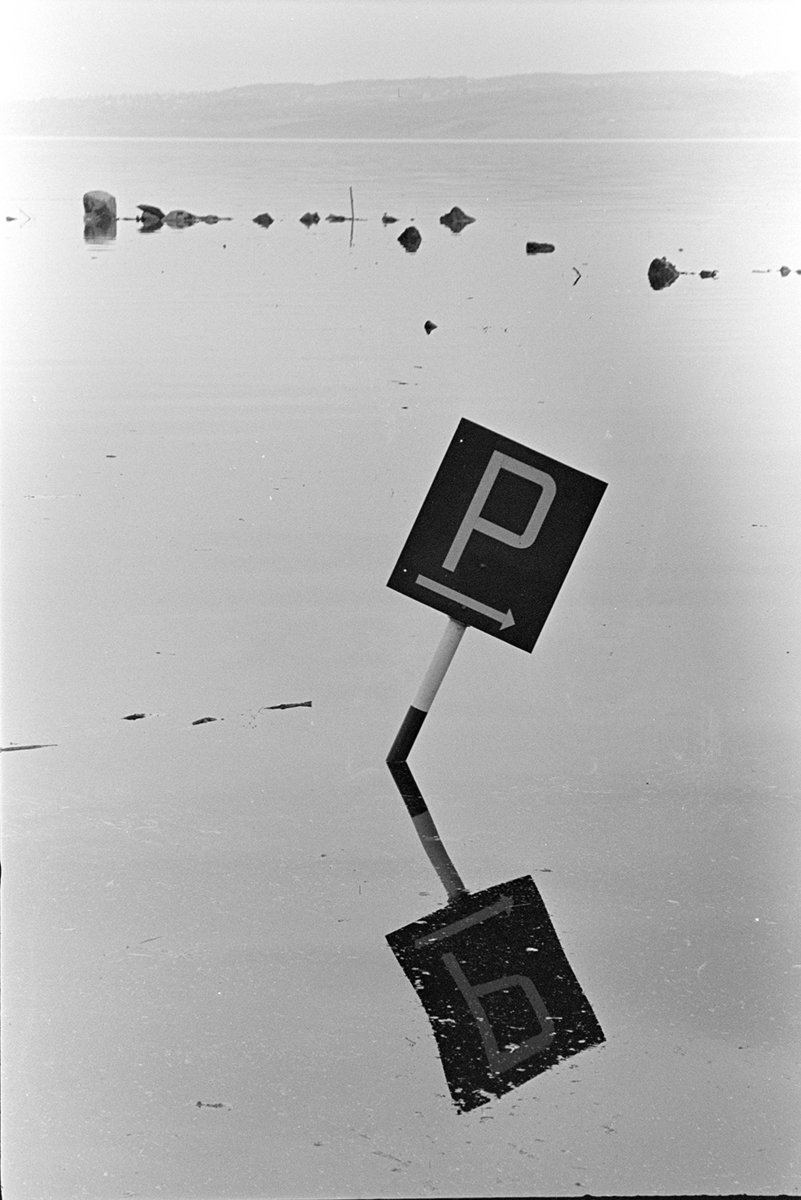 Flom, Mjøsa, Parkeringsskilt, oversvømmelse,