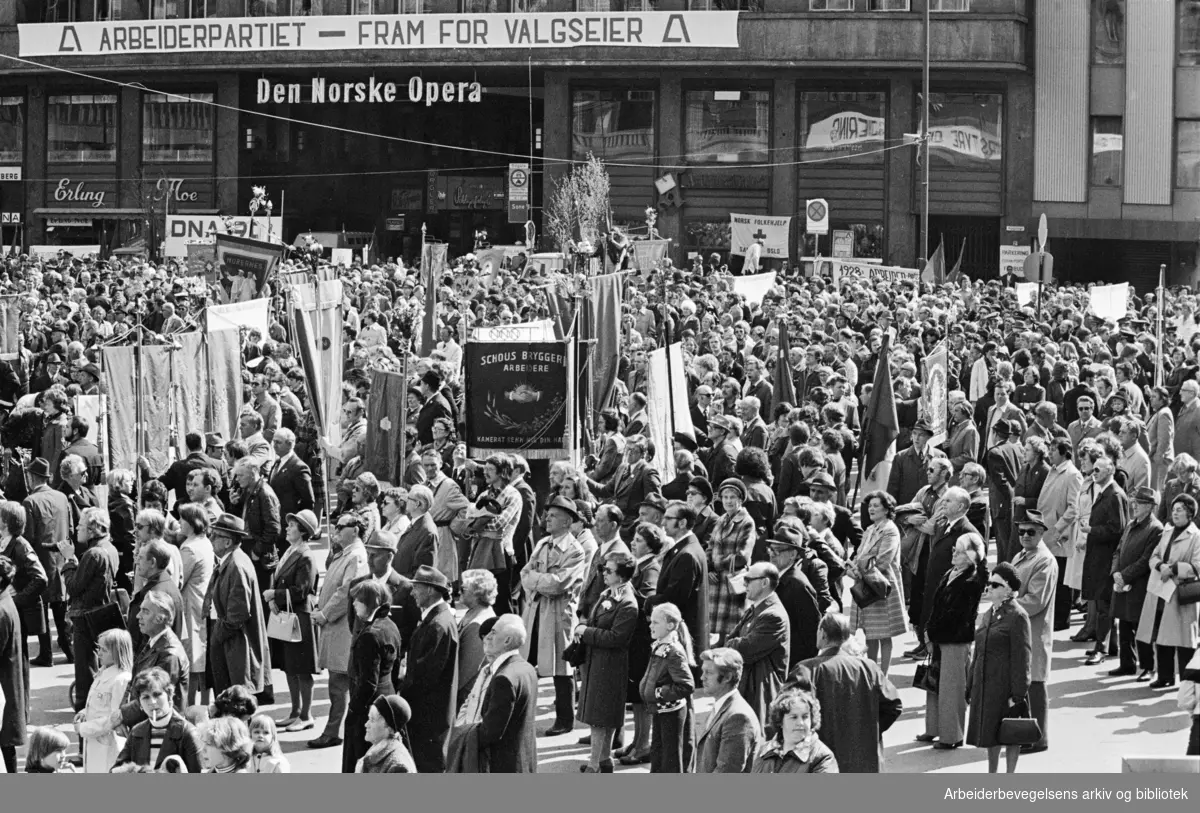 1. mai 1977 i Oslo.Youngstorget