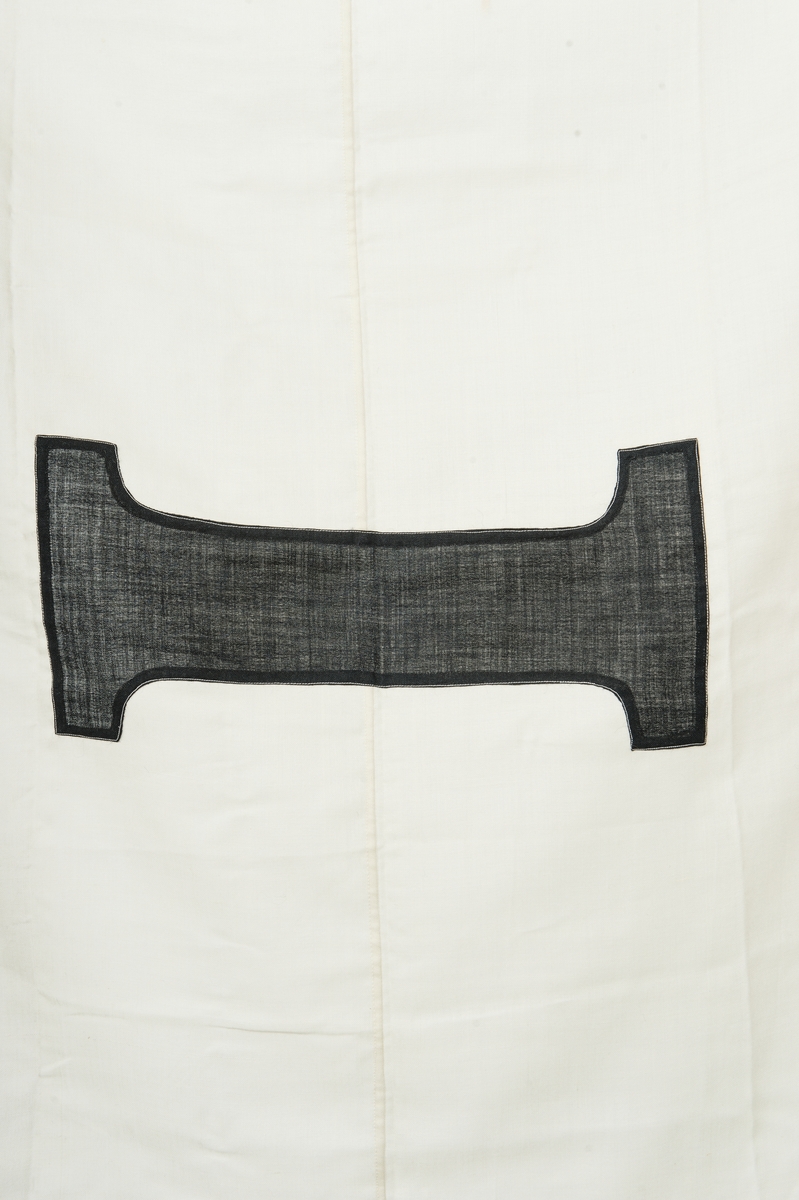 Bolagsflagga Rederi AB. Iris, Stockholm. Vit tvåtungad med ett svart I.