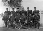 Infanterivolontärskolan Karlsborg, senare rekrytskolan för infanteriets off- och res. off. Aspiranter, 1878 - 1927. Gruppbild infanterivolontärer.