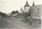 Kalmar slott 1932 då arbetet börjades med utgrävningen av vallgraven.