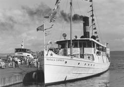 S/S Motala Express vid Visingsö den 9-10 augusti år 1986. Br