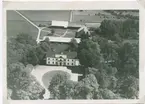 Flygfoto över Högsby sn, Ruda. Ruda gård, herrgård med ekonomibyggnader och åkrar, skog.