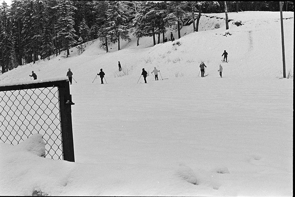 Greveløkka, Hamar, vinter, barn, ski, lek.
