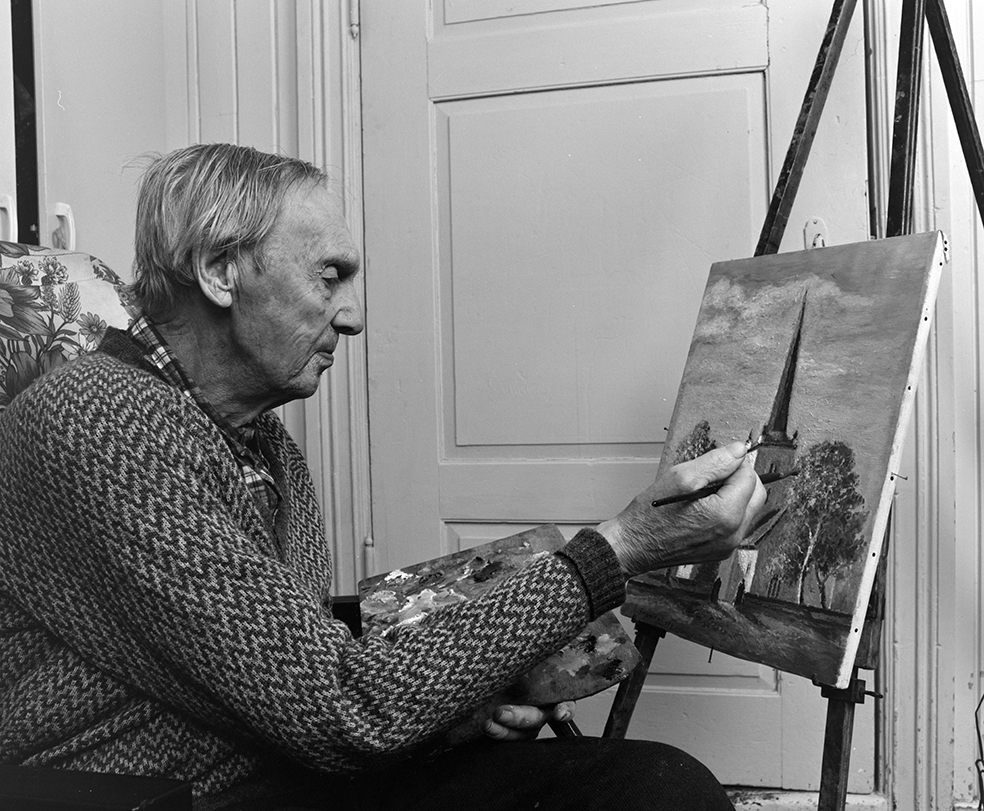 Ringsaker, Kjosdalen, Hamborg i Ulvegutua, kunstmaler Even Framdal , 