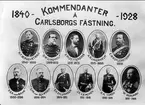 Gruppfoto, kommendanter på Karlsborgs fästning åren 1840 - 1928. F