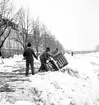 Reportage för Gefle Dagblad. Snötippning. 1937