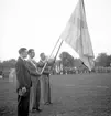 Svenska Flaggans Dag på Strömvallen. Reportage för Gefle Dagblad
År 1939