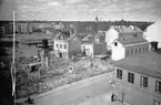 Vy. Maj 1955. Övre Bergsgatan. Södra Kungsgatan.