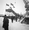 År 1966. Gävle Varv. Sjösättningen av 