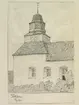 Teckning av Ferdinand Boberg. Halland, Halmstads hd., Slättåkra kyrka