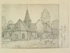 Teckning av Ferdinand Boberg. Västmanland, Grythyttans blg., Hällefors kyrka