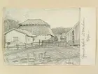 Teckning av Ferdinand Boberg. Ulricehamn, Gamla Tegelbruket