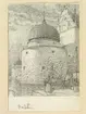 Teckning av Ferdinand Boberg. Vadstena, Slottet